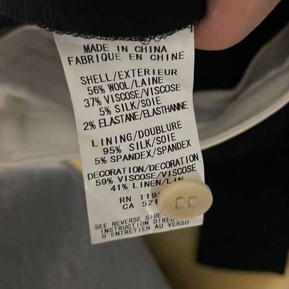 Helmut Lang Black Wide Leg With Cream Top Slacks - Picture 4 of 4